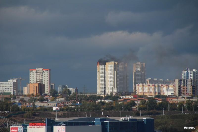 Пожар высотки в Красноярске