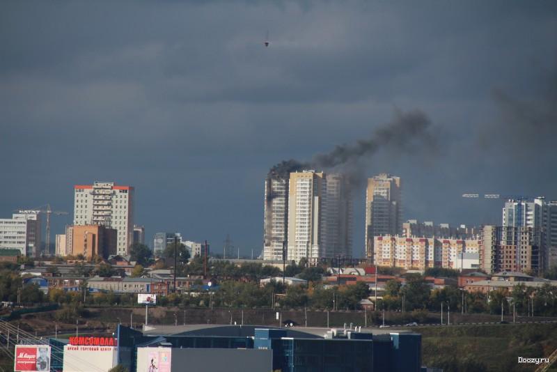Пожар высотки в Красноярске