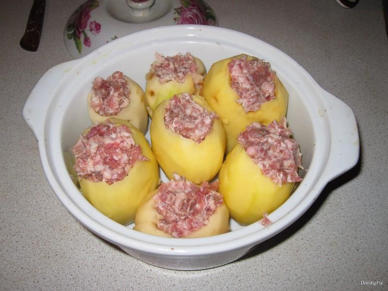 Фаршированная картошка в духовке с фаршем (рецепт с фото)
