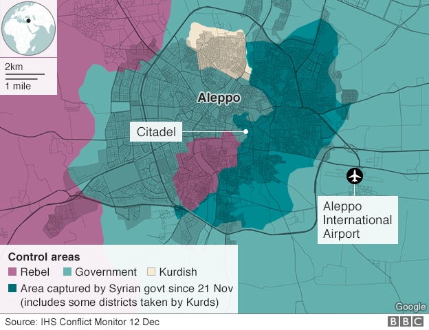 Правительство Сирии практически освободило Алеппо