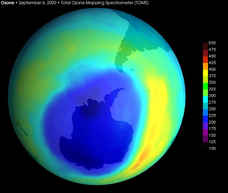 В 2019 году размер озоновой дыры над Антарктидой сократился до минимума за три десятилетия